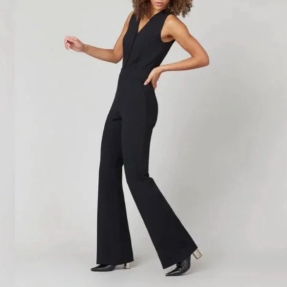 SPANX Black Perfect Sleeveless V-Neck Jumpsuit M
